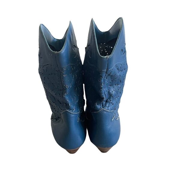 Dingo Vintage Leather Cowboy Cowgirl Western Boot Blue 9 - Picture 9 of 15